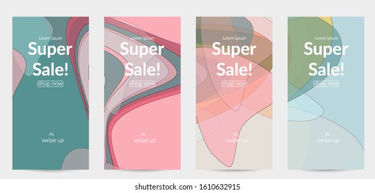 Vector pastel colored transparent overlapping shapes creating vector mixture of acrylic paint or watercolor effect. Nature earth design template. Abstract watercolor art. Artistic organic painting.