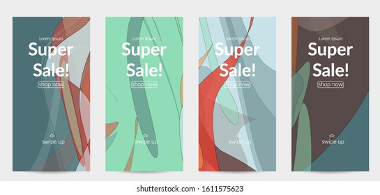 Vector pastel colored transparent overlapping shapes creating vector mixture of acrylic paint or watercolor effect. Nature earth design template. Abstract watercolor art. Artistic organic painting.