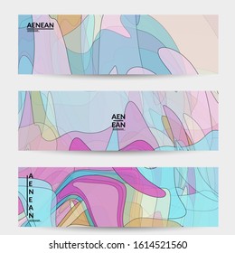 Vector pastel colored transparent overlapping shapes creating vector mixture of acrylic paint or watercolor effect. Nature earth design template. Abstract watercolor art. Artistic organic painting.