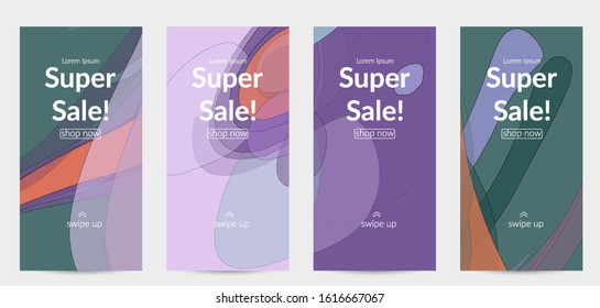 Vector pastel colored transparent overlapping shapes creating vector mixture of acrylic paint or watercolor effect. Nature earth design template. Abstract watercolor art. Artistic organic painting.