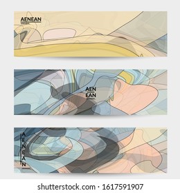 Vector pastel colored transparent overlapping shapes creating vector mixture of acrylic paint or watercolor effect. Nature earth design template. Abstract watercolor art. Artistic organic painting.