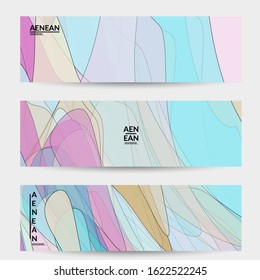 Vector pastel colored transparent overlapping shapes creating vector mixture of acrylic paint or watercolor effect. Nature earth design template. Abstract watercolor art. Artistic organic painting.