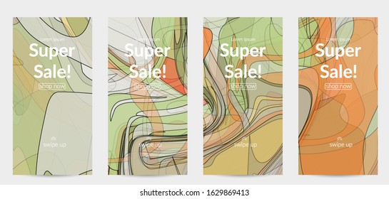Vector pastel colored transparent overlapping shapes creating vector mixture of acrylic paint or watercolor effect. Nature earth design template. Abstract watercolor art. Artistic organic painting.