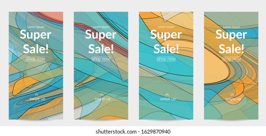 Vector pastel colored transparent overlapping shapes creating vector mixture of acrylic paint or watercolor effect. Nature earth design template. Abstract watercolor art. Artistic organic painting.