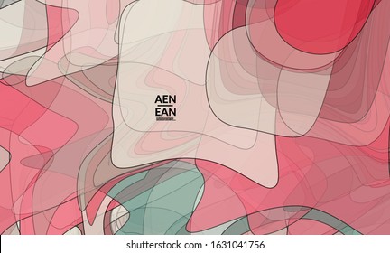 Vector pastel colored transparent overlapping shapes creating vector mixture of acrylic paint or watercolor effect. Nature earth design template. Abstract watercolor art. Artistic organic painting.