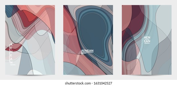Vector pastel colored transparent overlapping shapes creating vector mixture of acrylic paint or watercolor effect. Nature earth design template. Abstract watercolor art. Artistic organic painting.