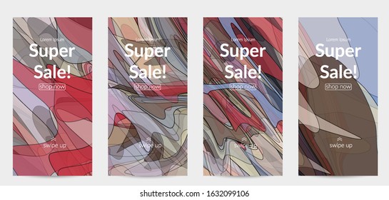 Vector pastel colored transparent overlapping shapes creating vector mixture of acrylic paint or watercolor effect. Nature earth design template. Abstract watercolor art. Artistic organic painting.