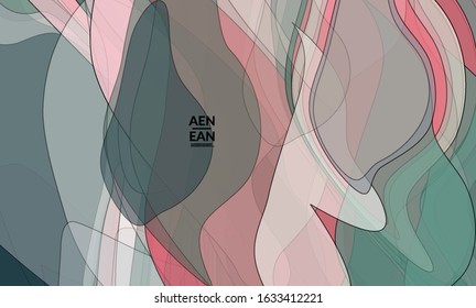 Vector pastel colored transparent overlapping shapes creating vector mixture of acrylic paint or watercolor effect. Nature earth design template. Abstract watercolor art. Artistic organic painting.