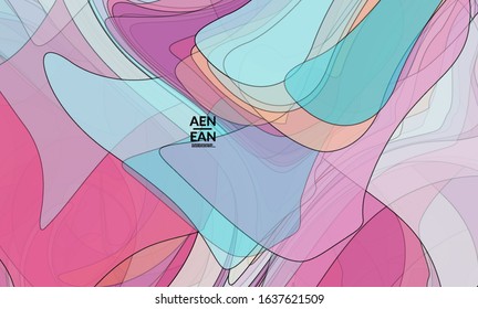 Vector pastel colored transparent overlapping shapes creating vector mixture of acrylic paint or watercolor effect. Nature earth design template. Abstract watercolor art. Artistic organic painting.