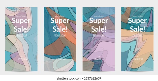 Vector pastel colored transparent overlapping shapes creating vector mixture of acrylic paint or watercolor effect. Nature earth design template. Abstract watercolor art. Artistic organic painting.
