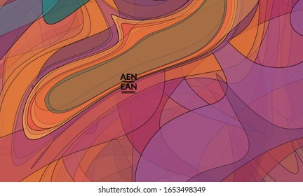 Vector pastel colored transparent overlapping shapes creating vector mixture of acrylic paint or watercolor effect. Nature earth design template. Abstract watercolor art. Artistic organic painting.