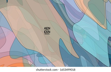 Vector pastel colored transparent overlapping shapes creating vector mixture of acrylic paint or watercolor effect. Nature earth design template. Abstract watercolor art. Artistic organic painting.
