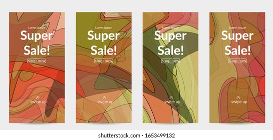 Vector pastel colored transparent overlapping shapes creating vector mixture of acrylic paint or watercolor effect. Nature earth design template. Abstract watercolor art. Artistic organic painting.