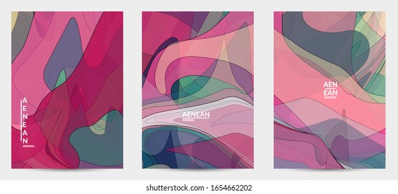 Vector pastel colored transparent overlapping shapes creating vector mixture of acrylic paint or watercolor effect. Nature earth design template. Abstract watercolor art. Artistic organic painting.