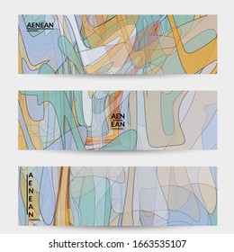 Vector pastel colored transparent overlapping shapes creating vector mixture of acrylic paint or watercolor effect. Nature earth design template. Abstract watercolor art. Artistic organic painting.