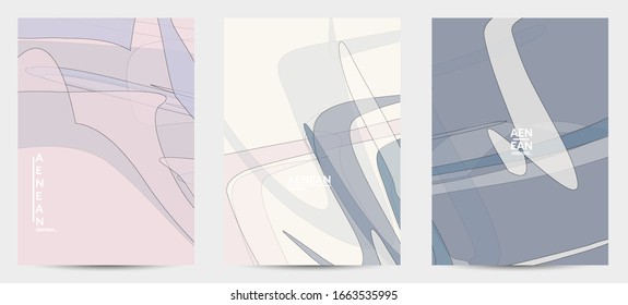 Vector pastel colored transparent overlapping shapes creating vector mixture of acrylic paint or watercolor effect. Nature earth design template. Abstract watercolor art. Artistic organic painting.