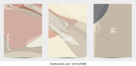 Vector pastel colored transparent overlapping shapes creating vector mixture of acrylic paint or watercolor effect. Nature earth design template. Abstract watercolor art. Artistic organic painting.