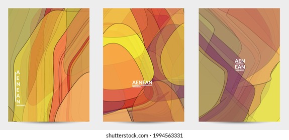 Vector pastel colored transparent overlapping shapes creating vector mixture of acrylic paint or watercolor effect. Nature earth design template. Abstract watercolor art. Artistic organic painting.