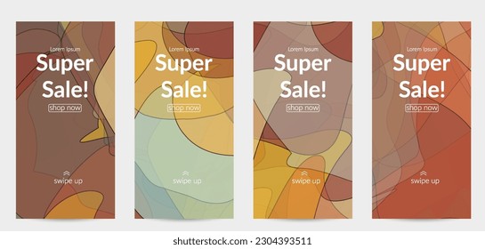 Vector pastel colored transparent overlapping shapes creating vector mixture of acrylic paint or watercolor effect. Nature earth design template. Abstract watercolor art. Artistic organic painting.