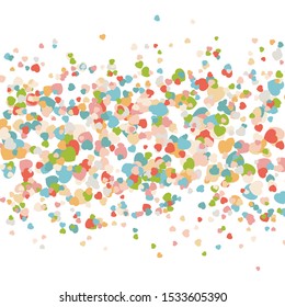 Vector pastel colored Valentines Day heartshapes background elements in flat style