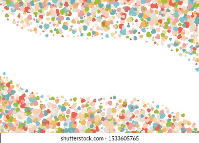 Vector pastel colored Valentines Day heartshapes background elements in flat style