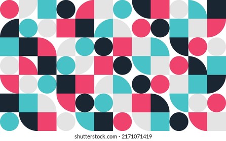 Vector. Pastel colors. Abstract. Design for wall decoration, home display, or gift and gift wrapping. Decorative. Creative. A collection of circles, squares, and quarter circles. Illustration. 