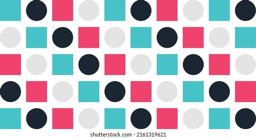 Vector. Pastel colors. Many colors. Set of squares and circles. Decorative. Repeating pattern. Abstract. Artistic, modern and unique design theme. Illustration. Digital art. Texture. Creative. 