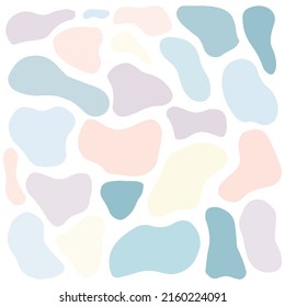 Vector pastel colors various abstract shapes. Cute Boho nursery clipart. Hand drawn doodle illustration. Perfect for textile print, baby shower, kids bedroom decor, birthday party, packaging design