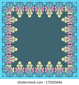Vector pastel floral frame. Decorative element for invitations and cards.