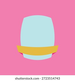Diseño de insignia de marco de Vector pastel Parasol amarillo para la playa