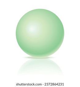 Vector bola verde pastel realista bola de esfera 3d brillante aislada figura geométrica de la esfera redonda.