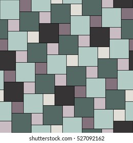 Vector pastel green tiles seamless pattern, square grid textile print, abstract texture for fashion design