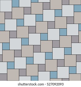 Vector pastel grey tiles seamless pattern, square grid textile print, abstract texture for fashion design