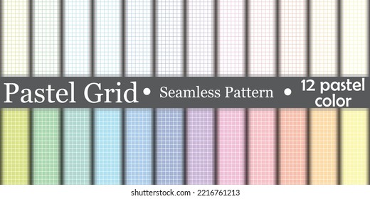 Vector pastel grid seamless pattern. Perfect for scrapbooking, cardmaking, fabric, sewing, home decor, wall paper, stationary.
