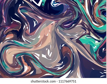 Vector Pastel Hand drawn artwork on water marble texture. Liquid paint pattern. Abstract colorful background in ebru suminagashi technique.