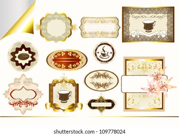 Vector pastel labels collection