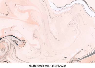 Vector pastel vector marble background. Ochre and white ink marble texture. Abstract painting. Beautiful abstract backdrop.