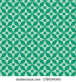 Forma de estrella verde de menta verde vectorial de color pastel fondo de patrón ininterrumpido