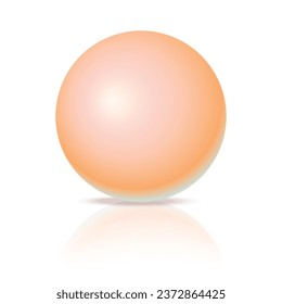 Vector pastel pink ball realistic glossy 3d sphere ball isolated geometric figure of round sphere.