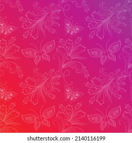 Vector Pastel Pink Butterflies Repeat Seamless Pattern Background. Can Be Used For Fabric, Wallpaper, Stationery, Packaging.