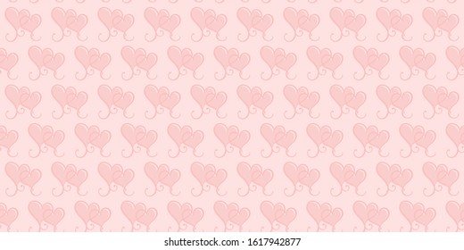 Vector pastel pink color background pattern heart love symbol