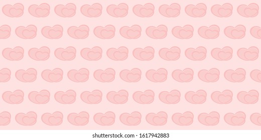 Vector pastel pink color background pattern heart love symbol