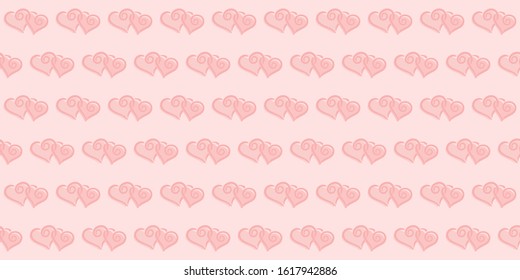 Vector pastel pink color background pattern heart love symbol