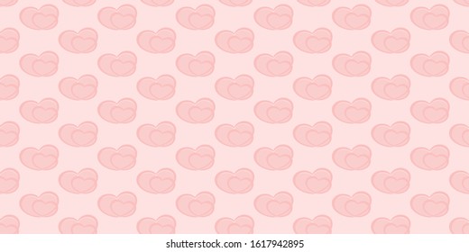 Vector pastel pink color background pattern heart love symbol