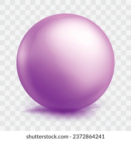 Vector pastel purple ball realistic glossy 3d sphere ball isolated geometric figure of round sphere on white.