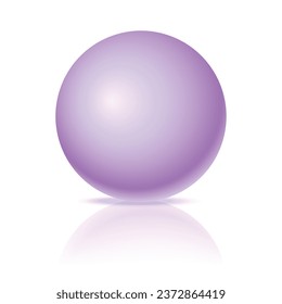 Balón púrpura vectorial pastel realistas bola de esfera 3d aislada figura geométrica de la esfera redonda.