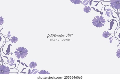 vector pastel purple floral illustration style background, wedding card, invitation card design.