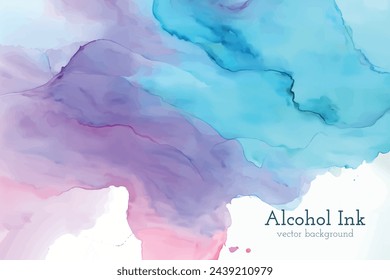 Vector pastel rainbow coloured hand painted alcohol ink design