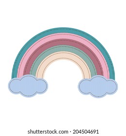 Vector Pastel Rainbow Grosgrain Patch