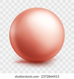 Balón roja pastel vectorial bola de esfera 3d brillante realista figura geométrica aislada de esfera redonda sobre blanco.